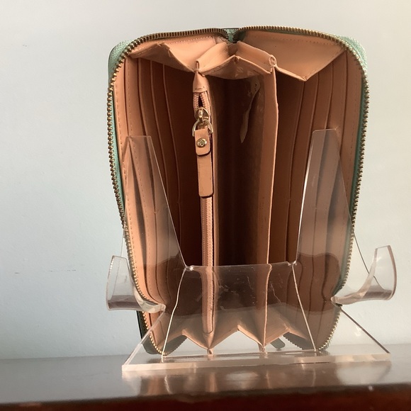 Kate Spade Wellesley Mint Mojito Leather Long Zip Around Wallet - Picture 11 of 16